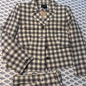 J. Crew Black and White Plaid Blazer